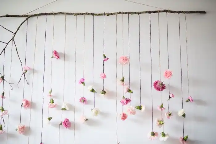 Hanging Fresh flowers for baby shower party