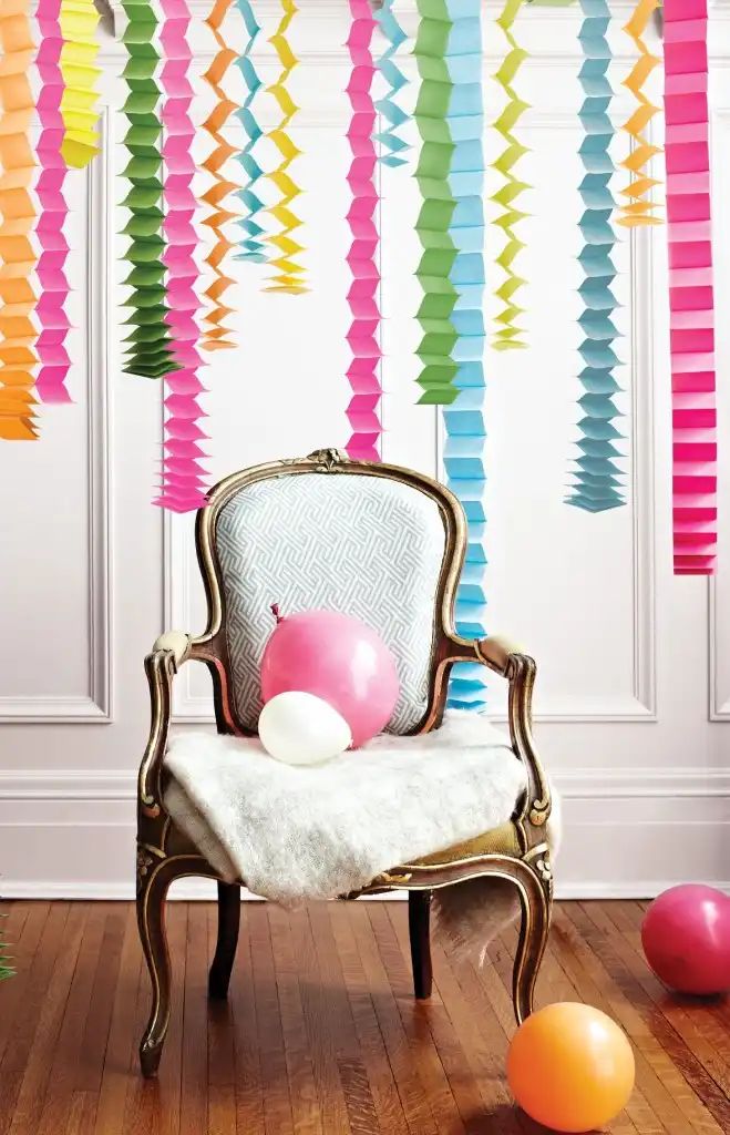 Hanging colorful streamers