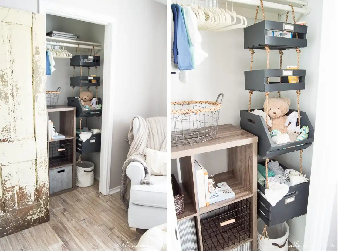 Hanging crates for storage