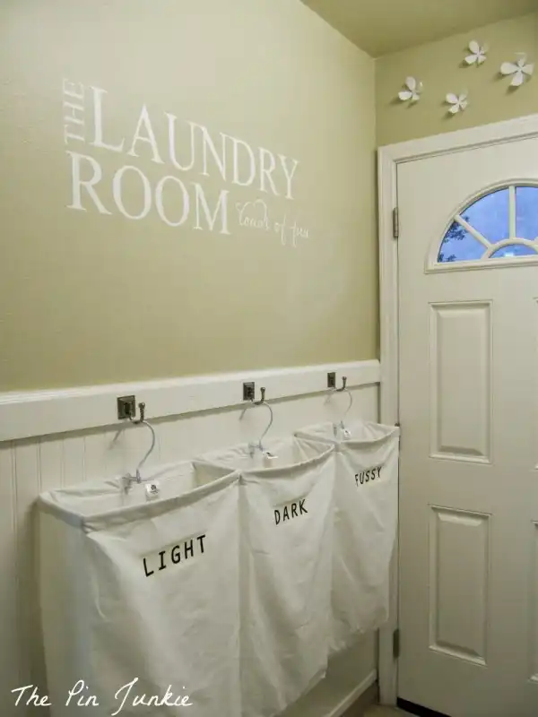 Hanging laundry room baskets