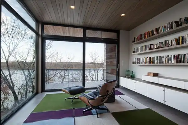 Herman Miller Eames Lounge Chair and Ottoman reading nook