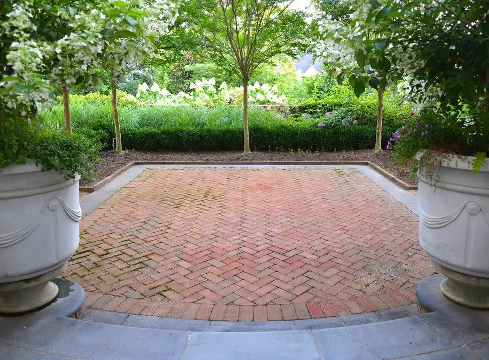 Outdoor Brick Herringbone Pattern Floors 