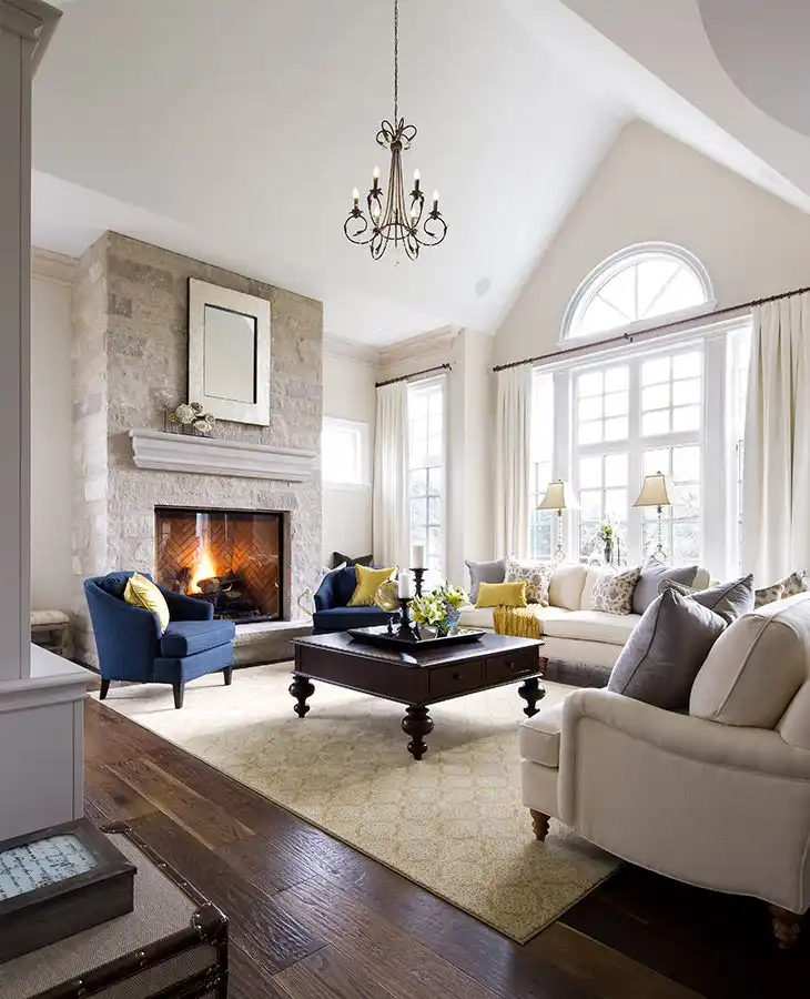 Herringbone tiles for fireplace