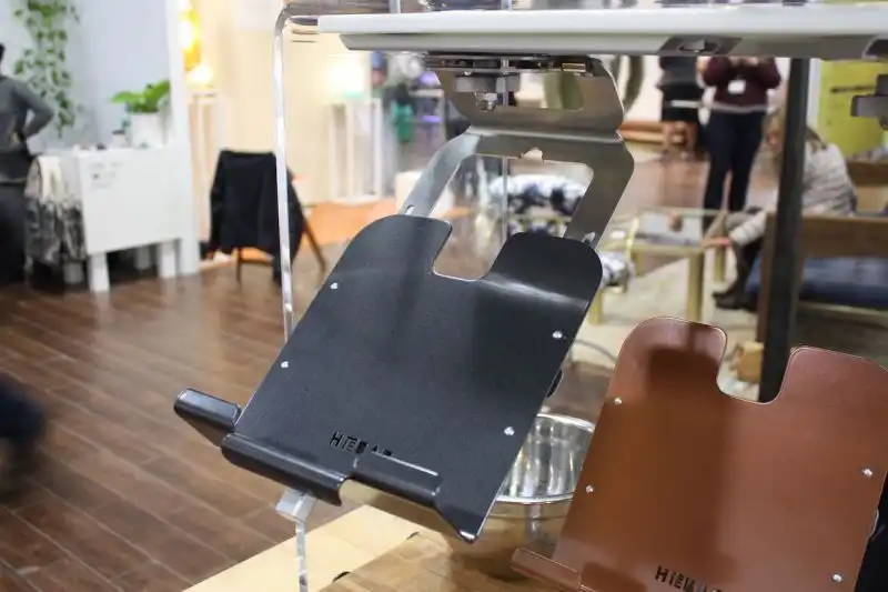 You might remember the clunky plexiglass book stands that were popular in the kitchen a couple of decades ago. Well, HieBAr takes that concept to a new, more useful and versatile level. Their convertible, stowable easel for your cookbook or tablet make accessing recipes easier.