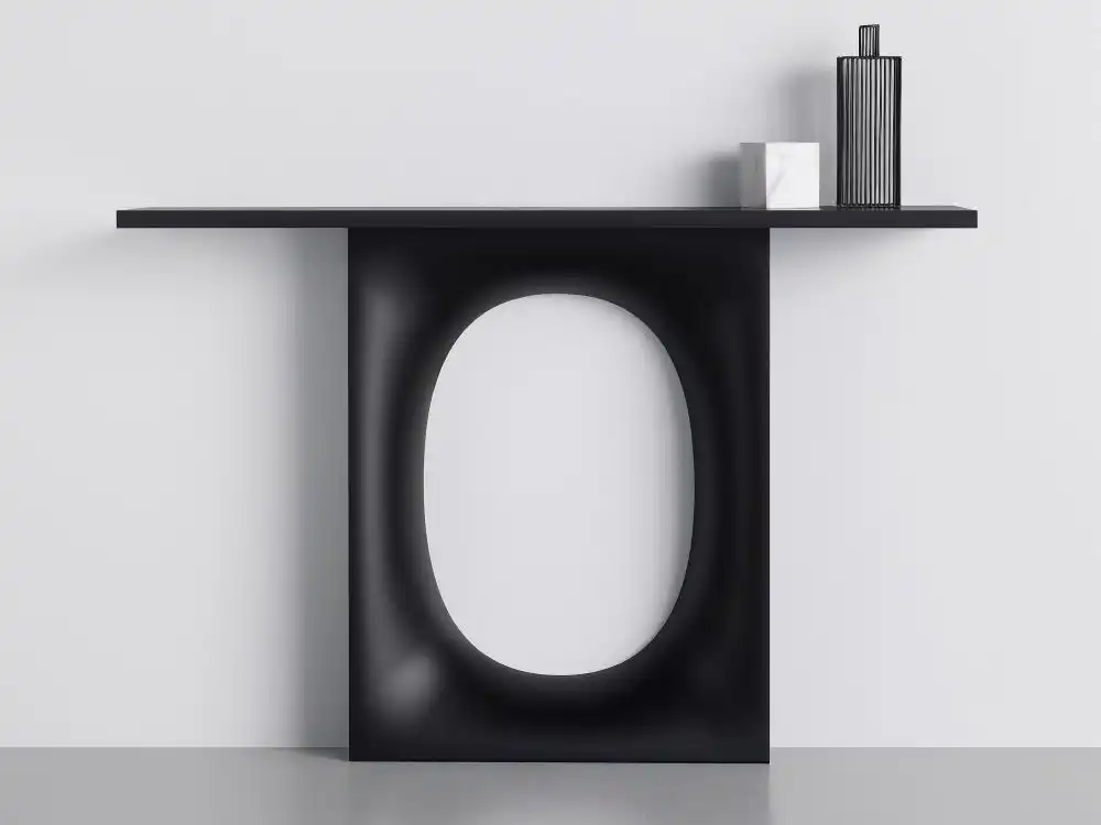 Hairpin legs brass console table
