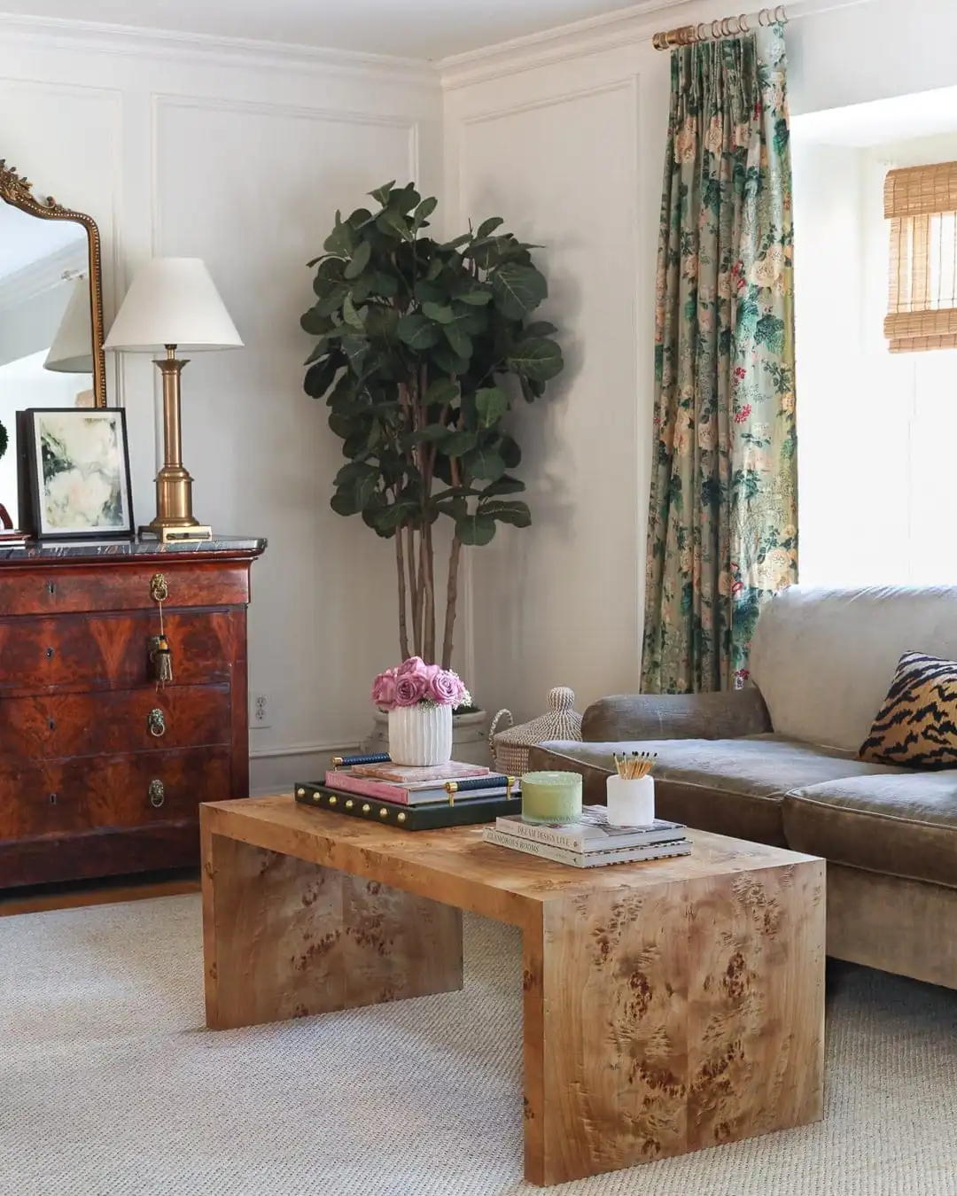 Homemade Coffee Table with Burl Veneer