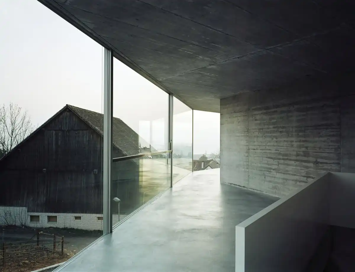 House with One Wall in Swiss by Christian Kerez interior