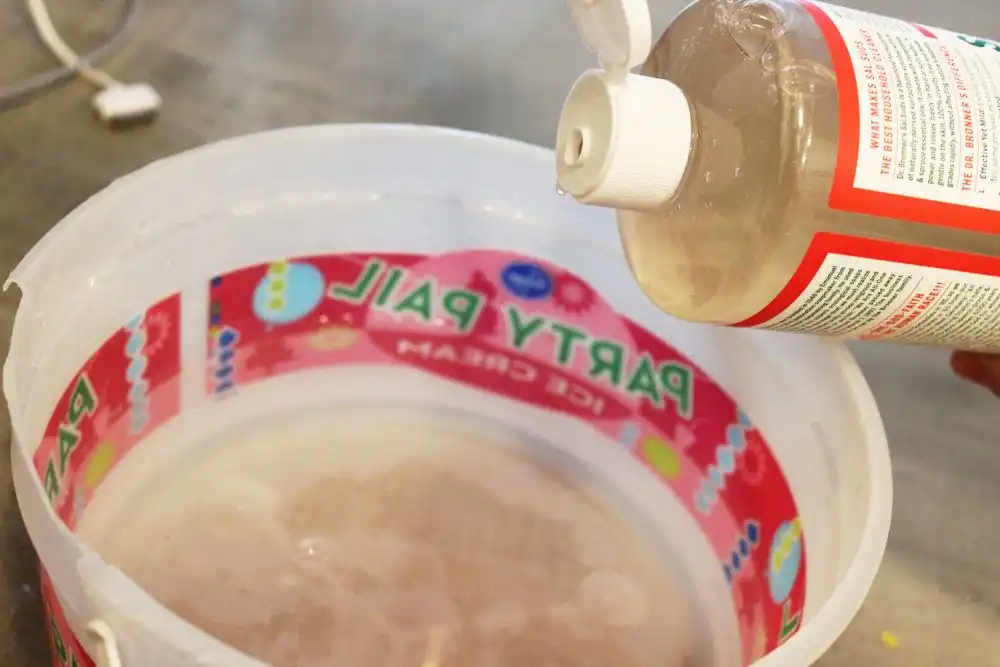 How to Clean Area Rugs drop or two of Dr Bronner’s Sal Suds
