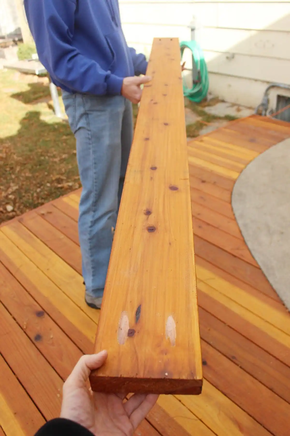How to Install Modern Pergola Rafters Without Brackets - drill pocket holes