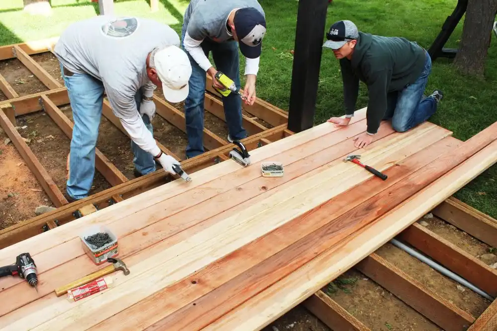 How to Install a Redwood Deck Floor 17