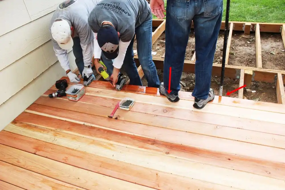 How to Install a Redwood Deck Floor 20