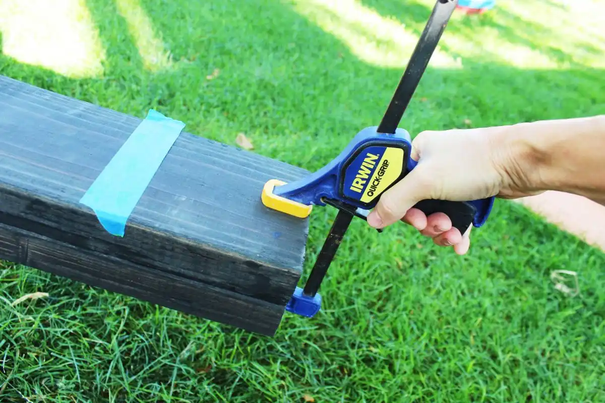 How to Wall-Mount a Pergola Frame - clamp the boards together