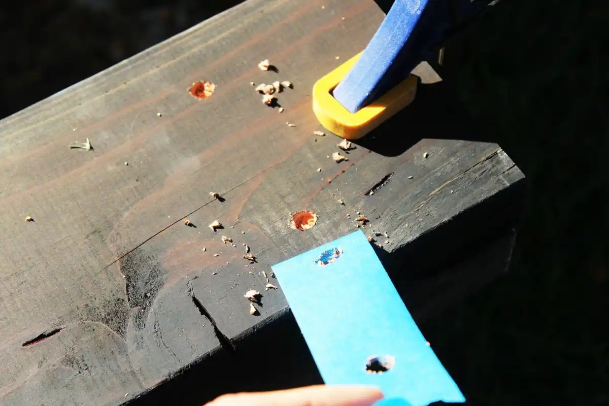 How to Wall-Mount a Pergola Frame - drill marks