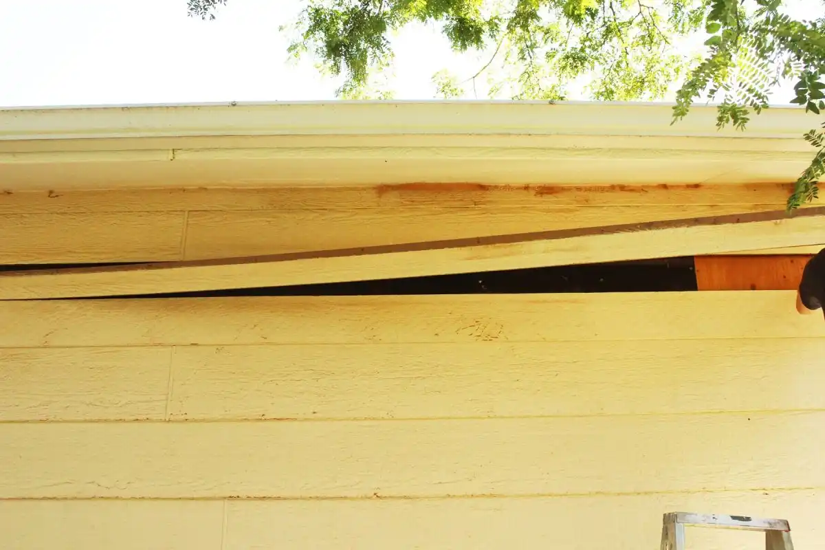 How to Wall-Mount a Pergola Frame - expose plywood below