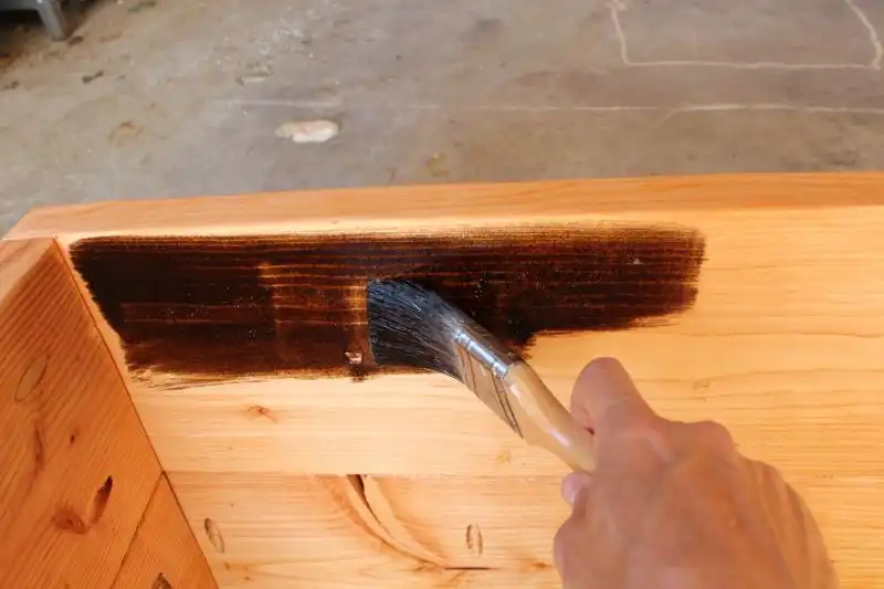 How to Stain Wood - back paint