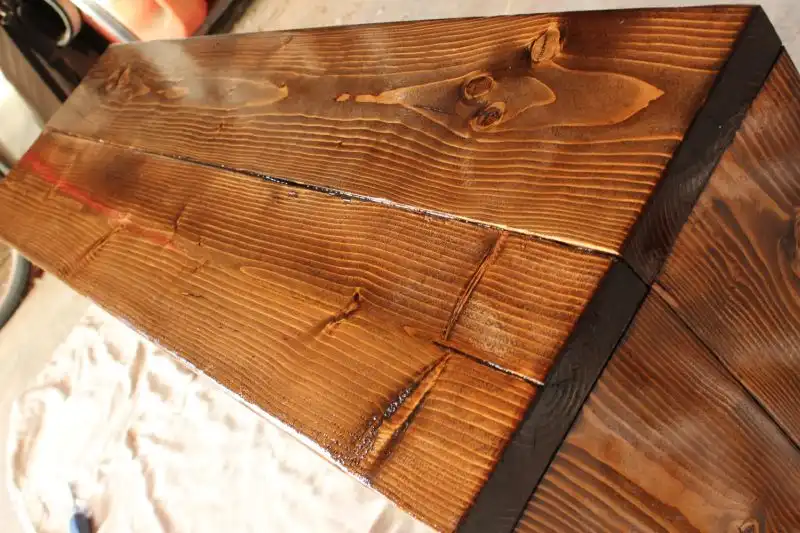 How to Stain Wood- repeat the sand-and-apply-poly