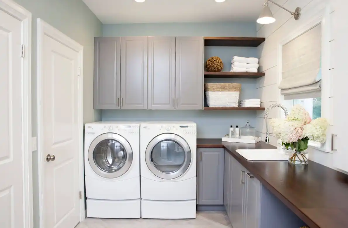 How to organize a space for storage in a laundry room