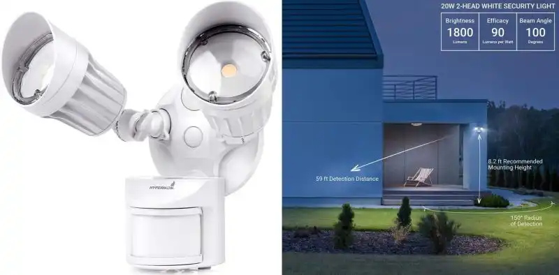 Hyperikon LED White Security Light with Motion Sensor