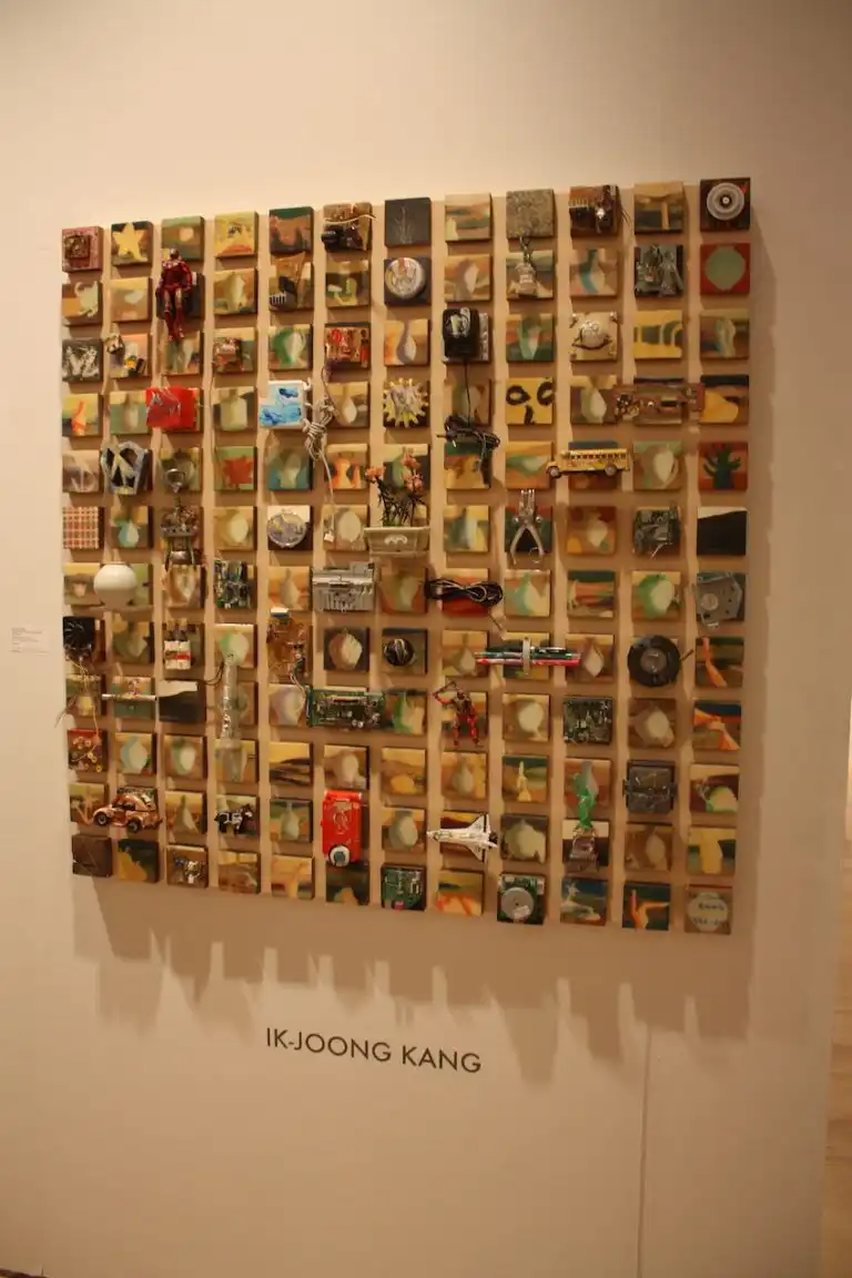 Happy World - Yellow School Bus, was created between 1992 and 2015 using mixed media on wood.