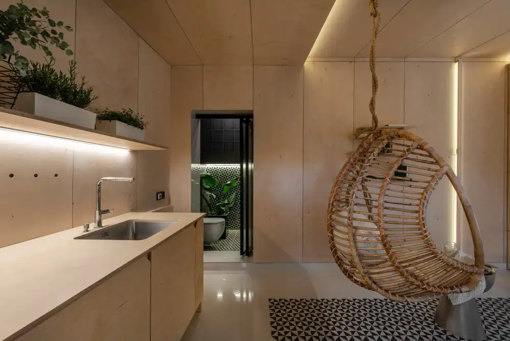 IM Interior has transformed a garage hanging chair