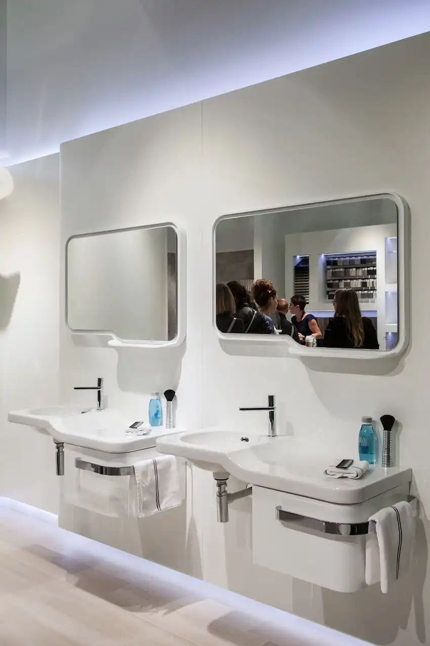 Individual vanities white bathroom