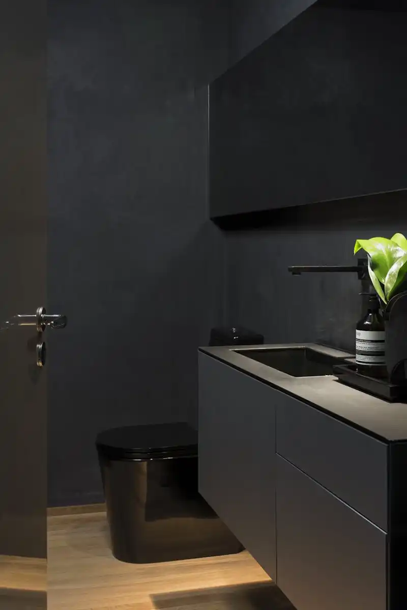 Industrial Sao Paulo loft black toilet