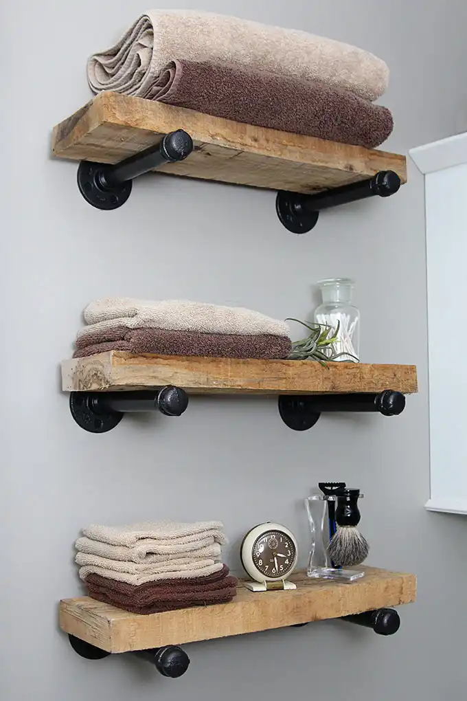 Industrial pipe shelving