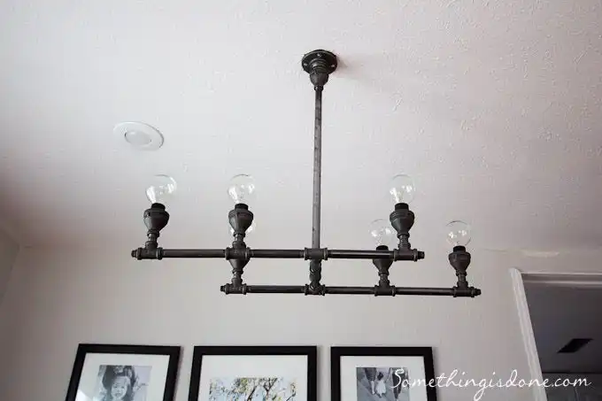 Industrial pipes chandelier diy