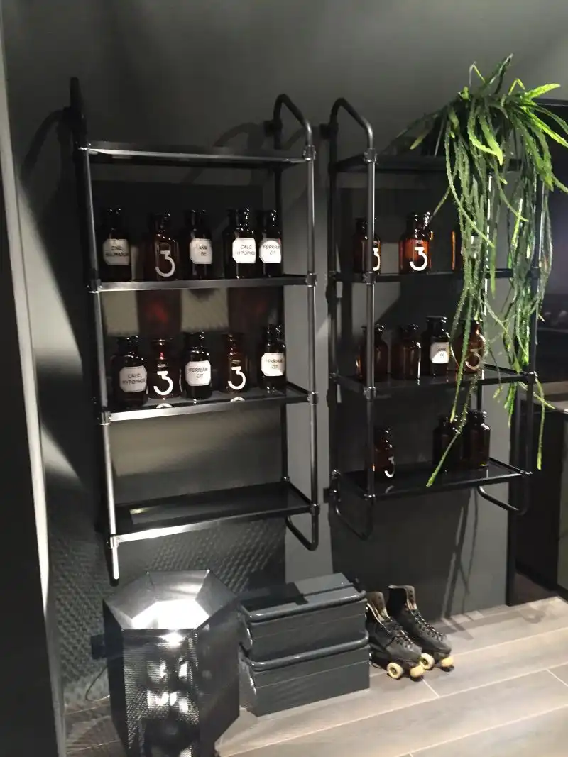 Industrial wall shelf storage