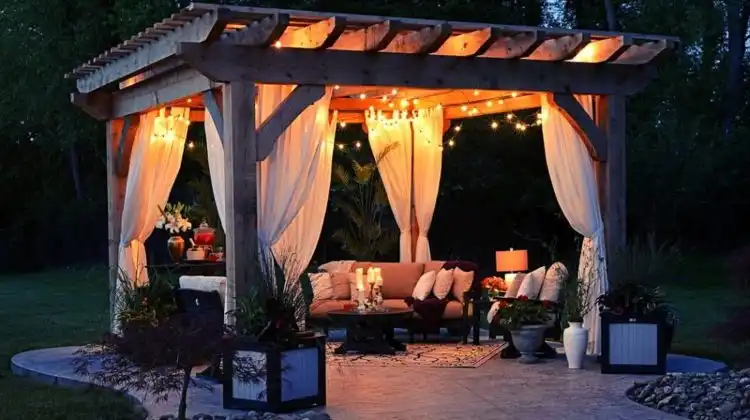 Install Winter Patio Curtains