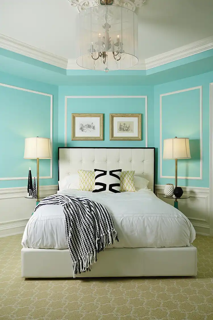 Inviting corner placed bed