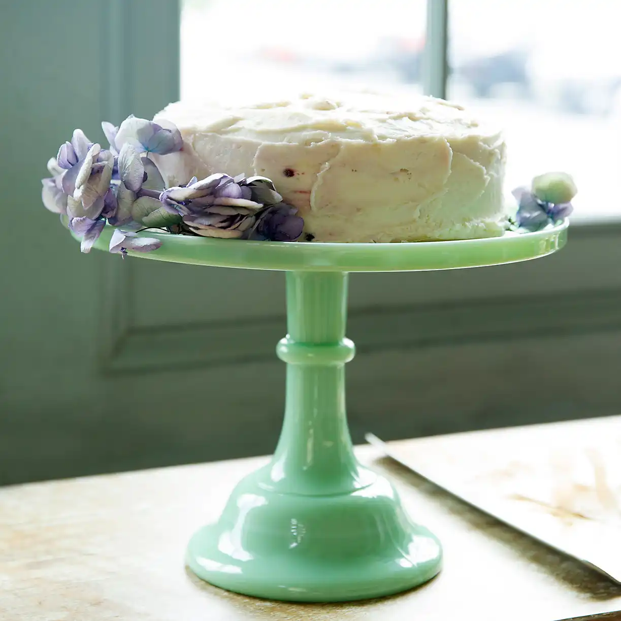 Jadeite cake stand