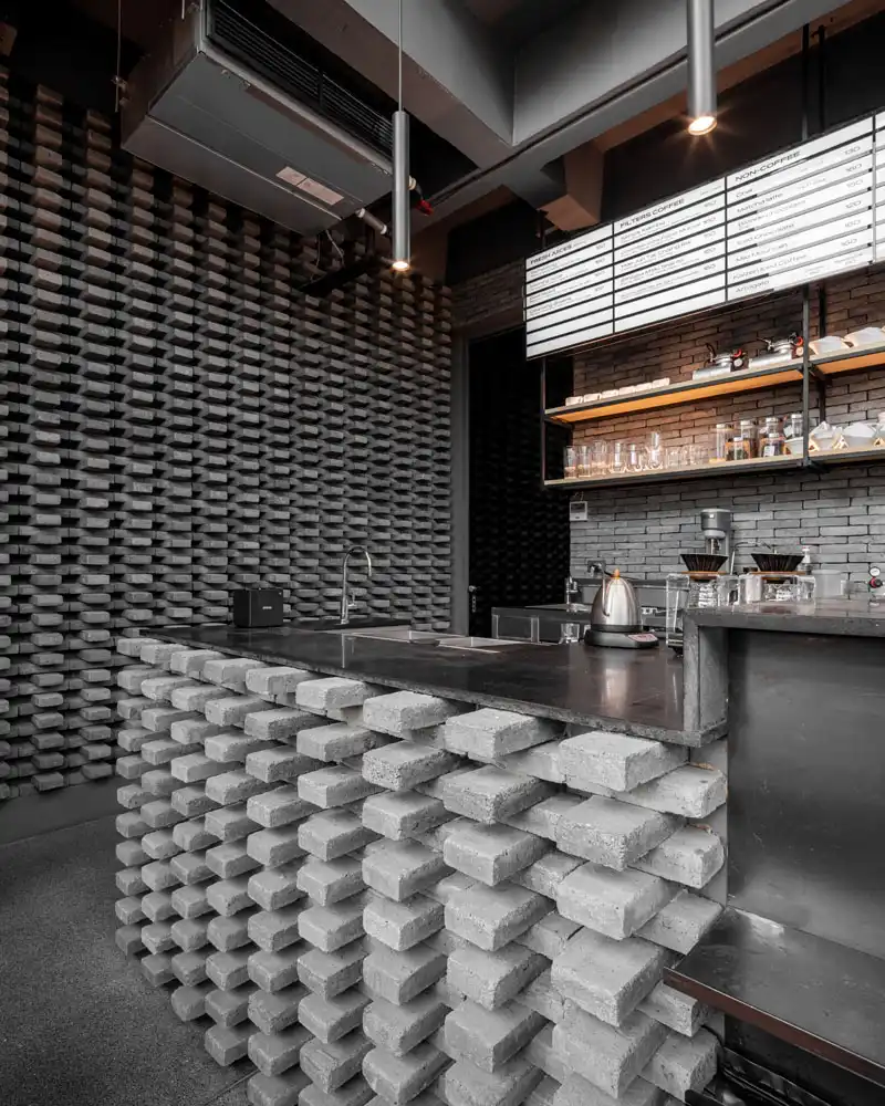 Kaizen coffee co interior design exposed bar