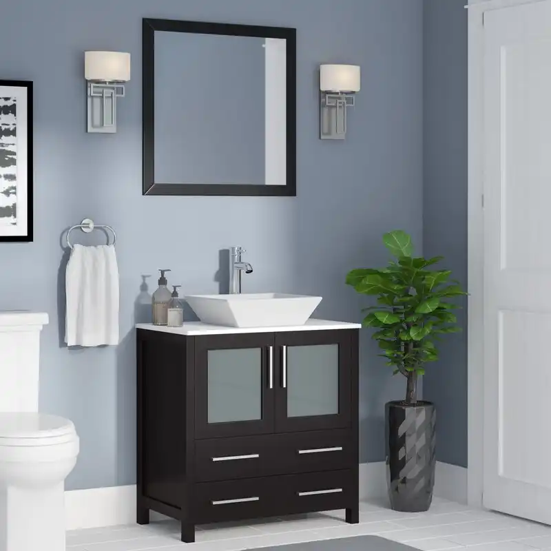 Karson Single Bathroom Vanity Set with Mirror 1