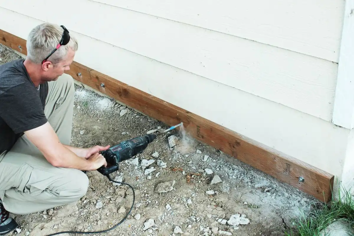 How to Mount a Deck Frame to Concrete Foundation 18
