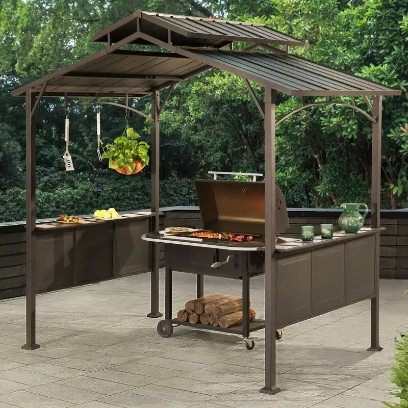 Kent 8 Ft W x 5 Ft D Steel Grill Gazebo