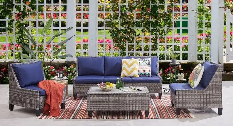 Khaleesi Deep 4 Piece Seating Group with Cushions 1