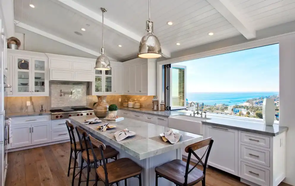 Kitchen accordion windows