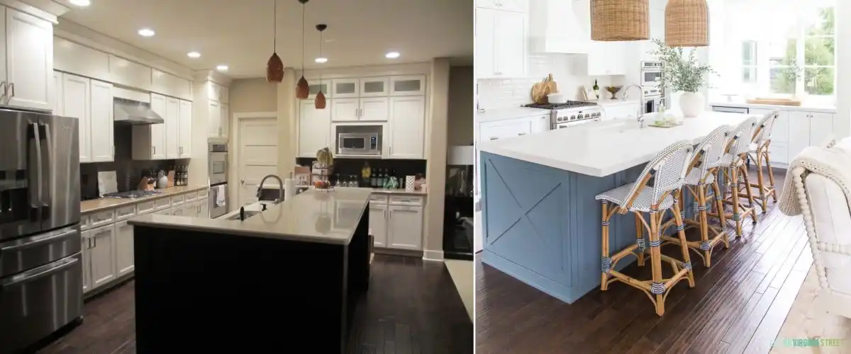 Kitchen coastal before and after