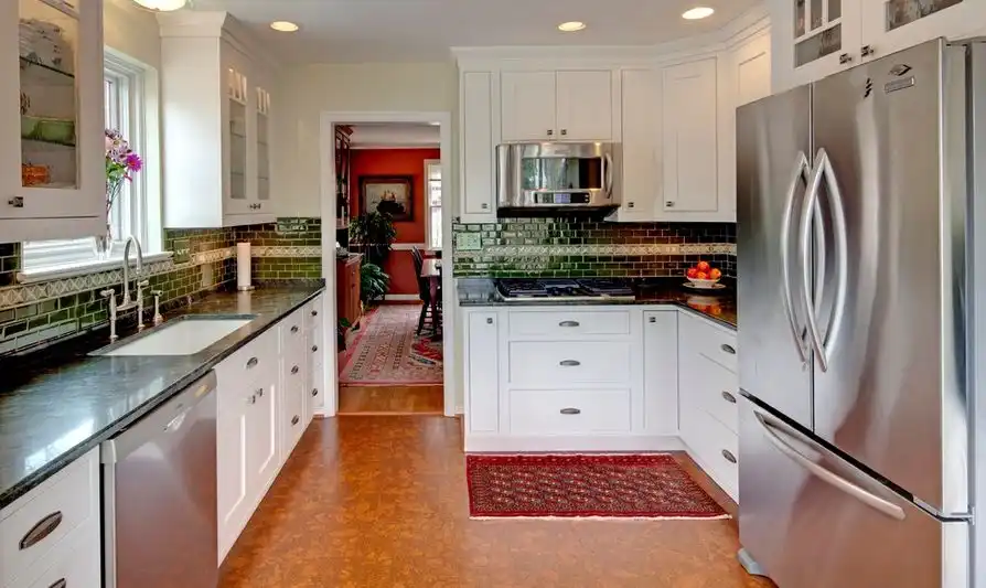 Kitchen cork floor