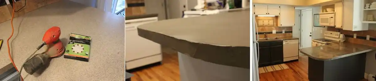 Kitchen diy countertop with cement