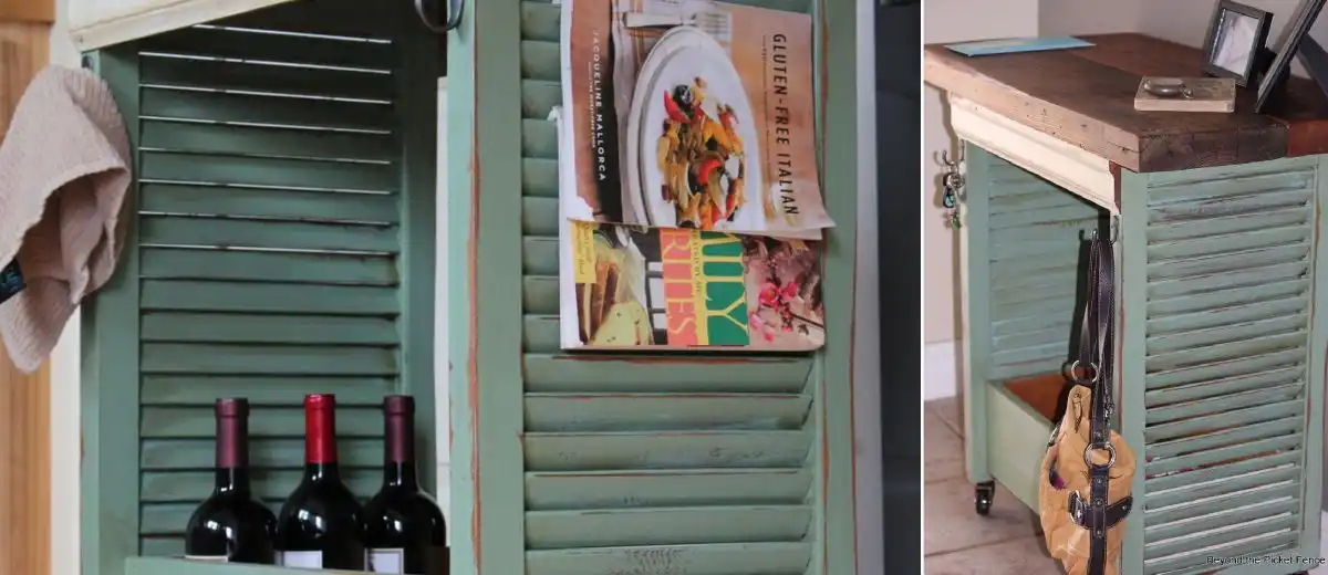 Kitchen island from window shutters