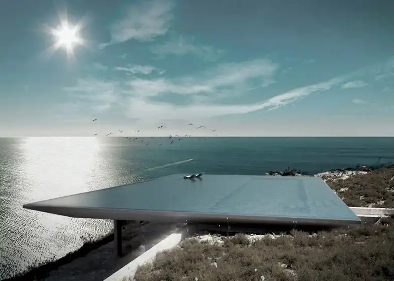 Kois Associated Architects for the Greek island of Tinos Mirage House Cantilevered Pool