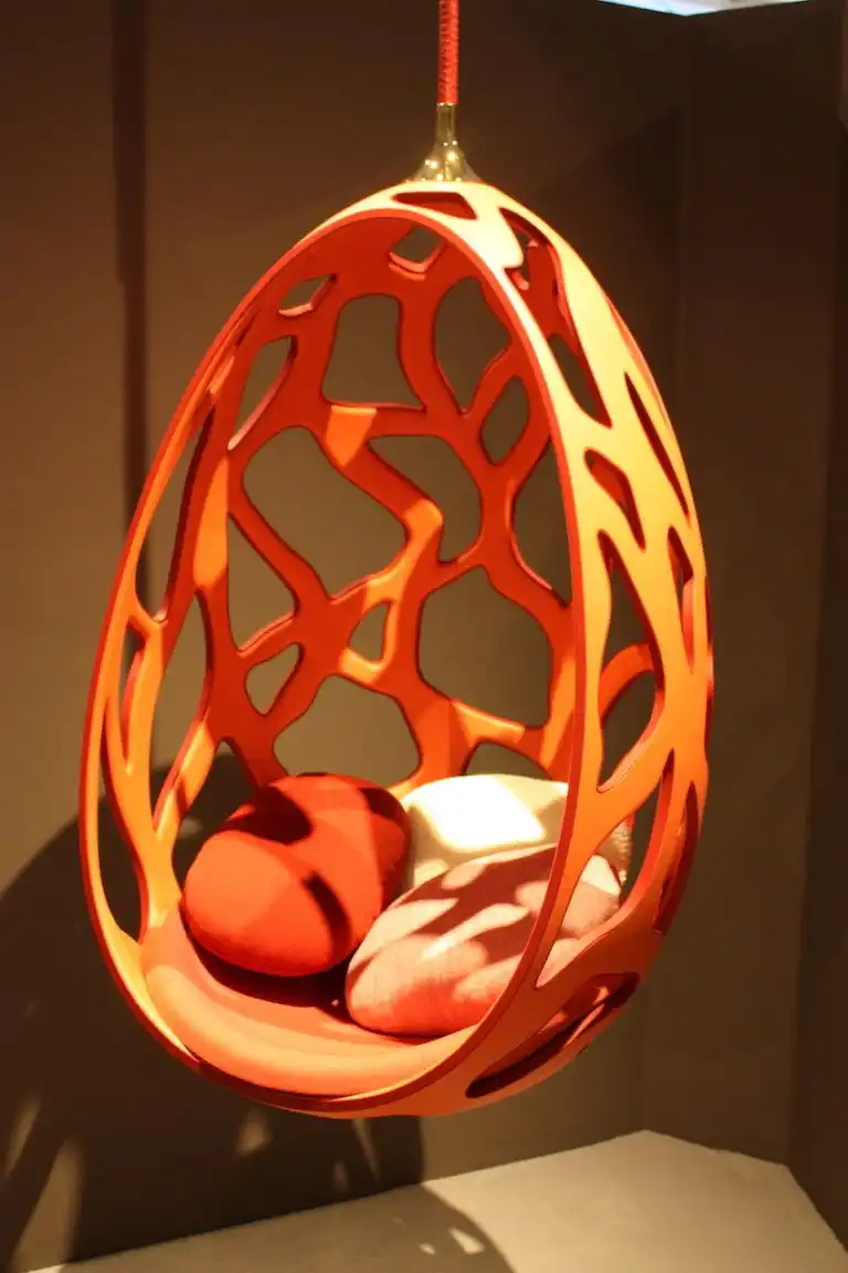 Inviting and luxurious, this is a very elegant egg chair.