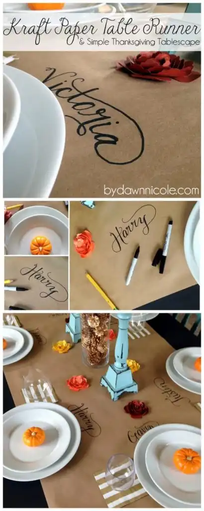 kraft paper alternative table runner
