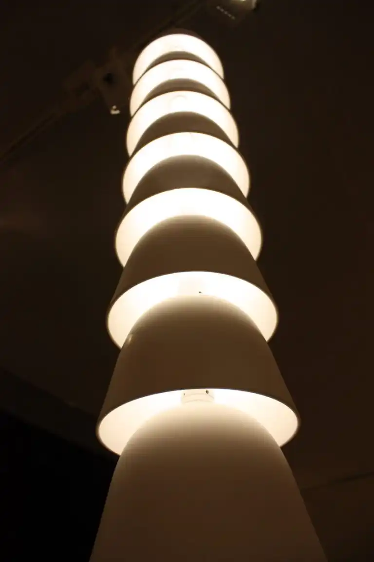 The fixture is artful from all angles.