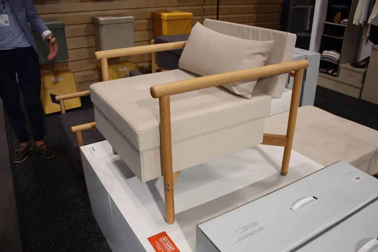 This modern chair ships flat and is easily assembled.