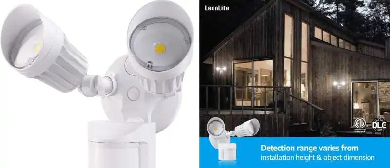 LEONLITE 2 Head LED Outdoor Security Floodlight Motion Sensor