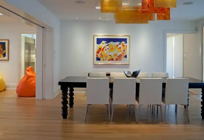 Large black dining table