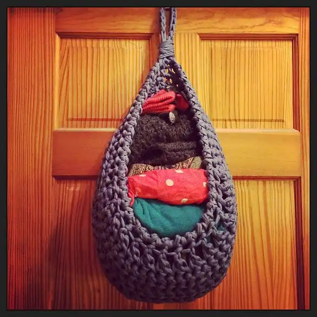 Large chrochet hanging basket